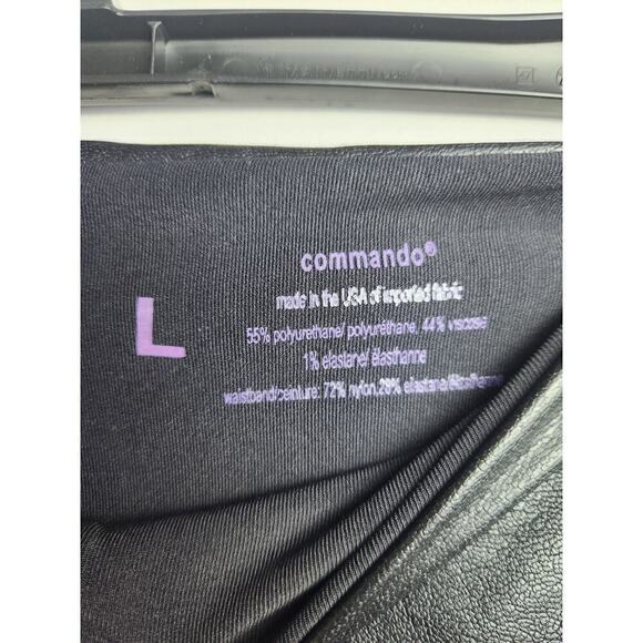 Commando Faux Leather Leggings black sz L 4 way stretch light compression sexy - Picture 5 of 8